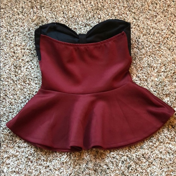 Strapless Peplum Top - Picture 2 of 3